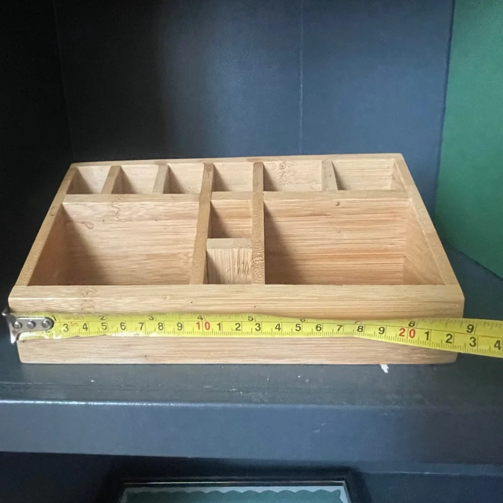 Small wooden office pencil holder
